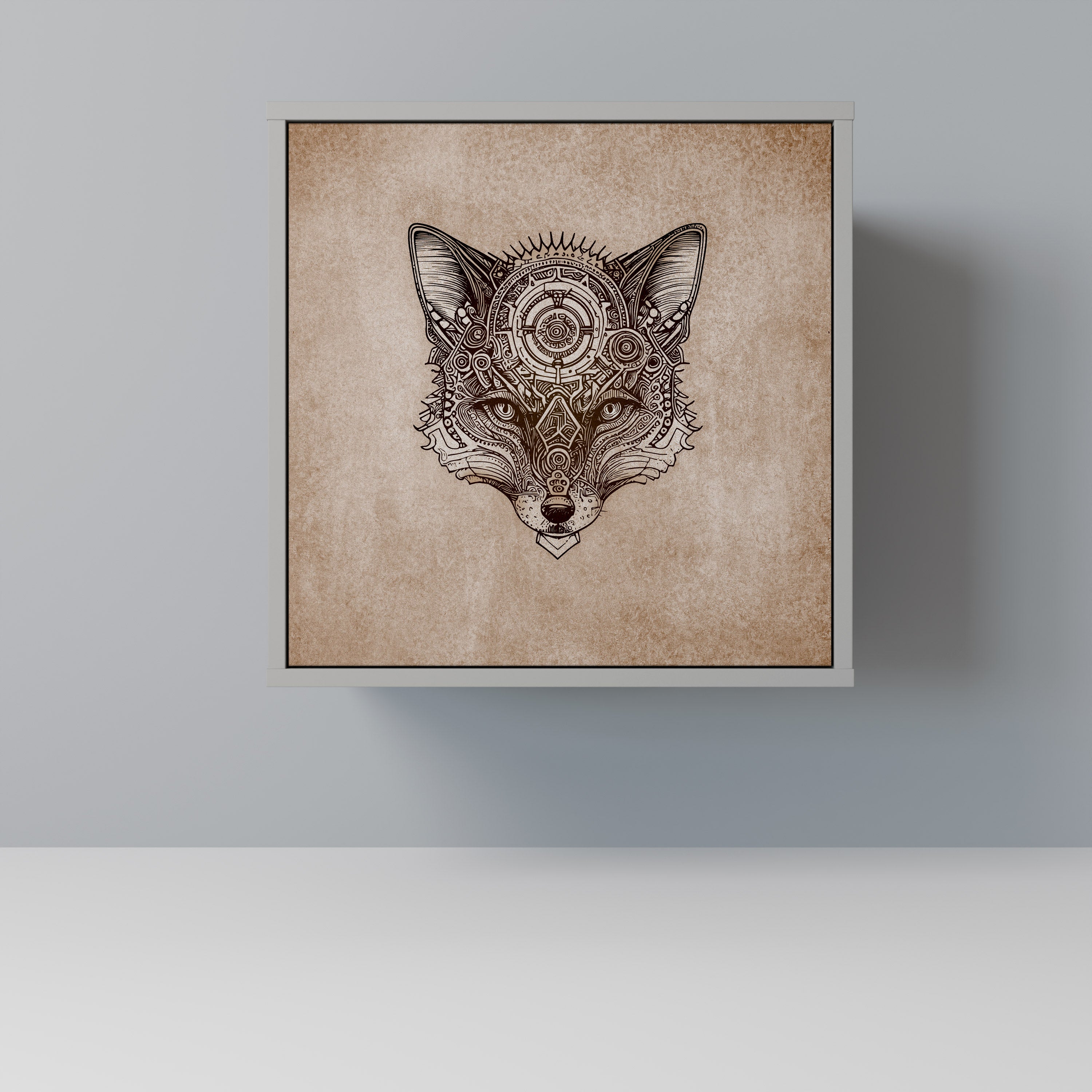 STEAMPUNK CLAN Aparador de 1 Porta em Acabamento Cinzento