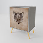 STEAMPUNK CLAN Aparador de 1 Porta em Acabamento Cinzento