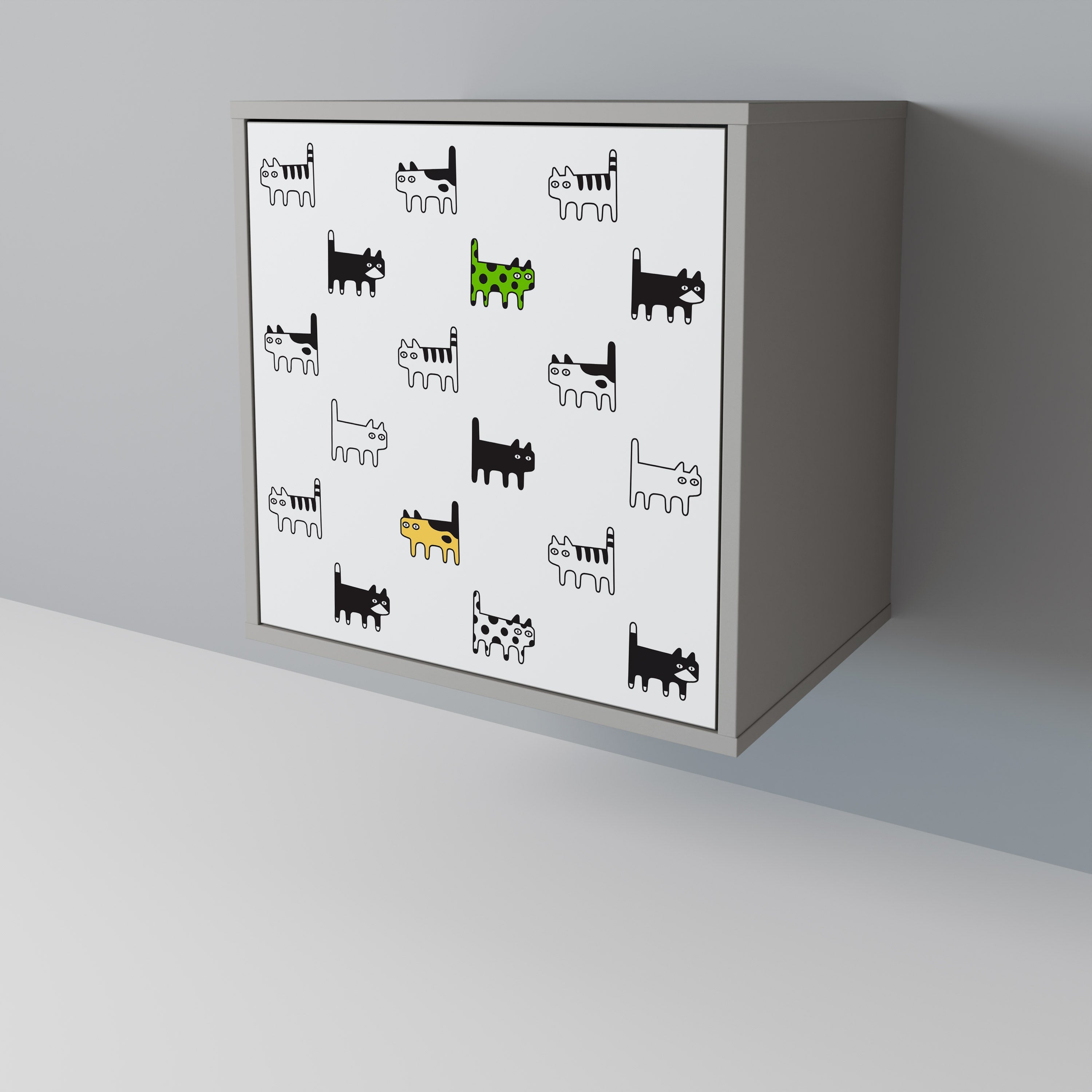 CATS COMPILATION 1-Door Sideboard in Grey Finish