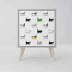 CATS COMPILATION 1-Door Sideboard in Grey Finish