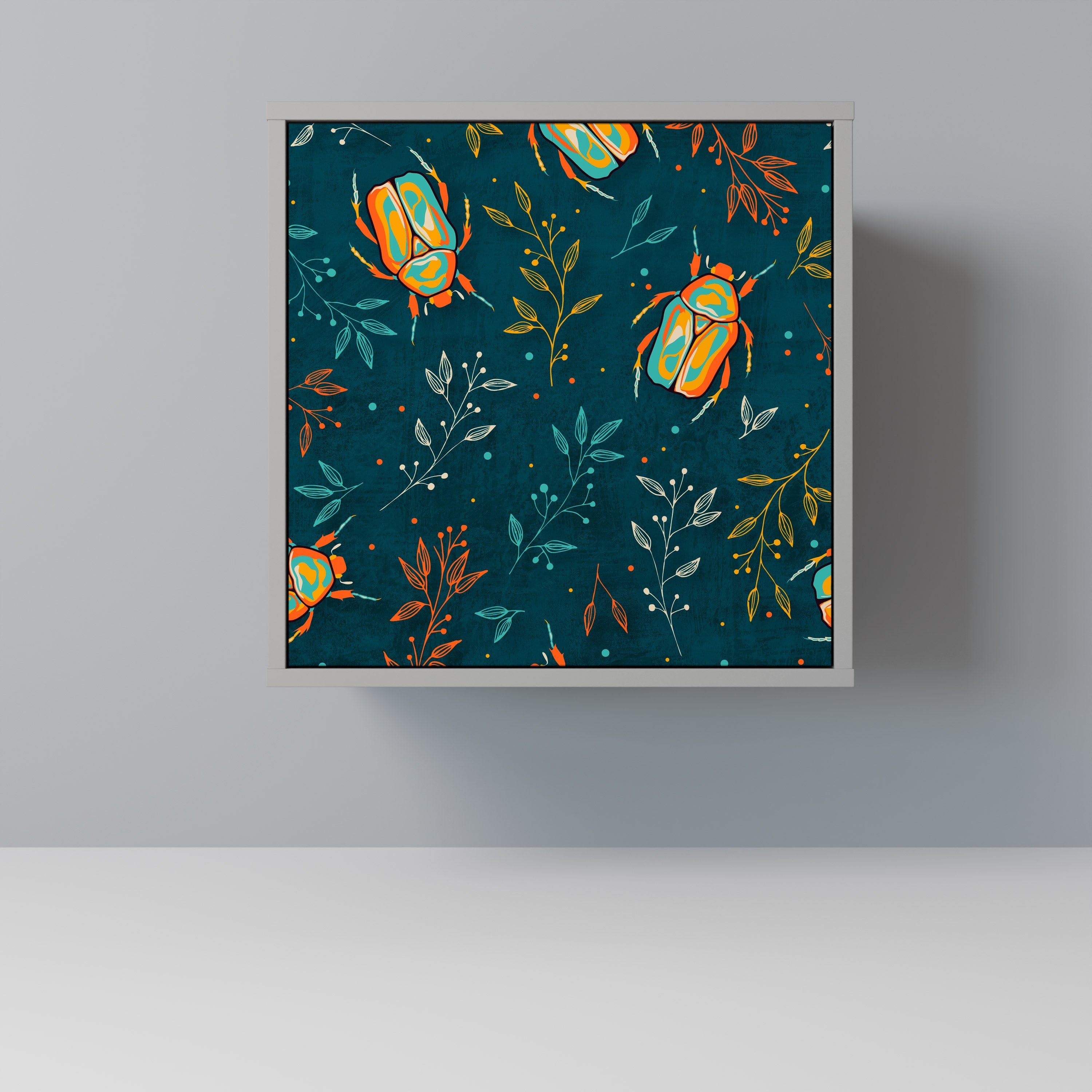 AUTUMN INSECTS Aparador de 1 Porta em Acabamento Cinzento