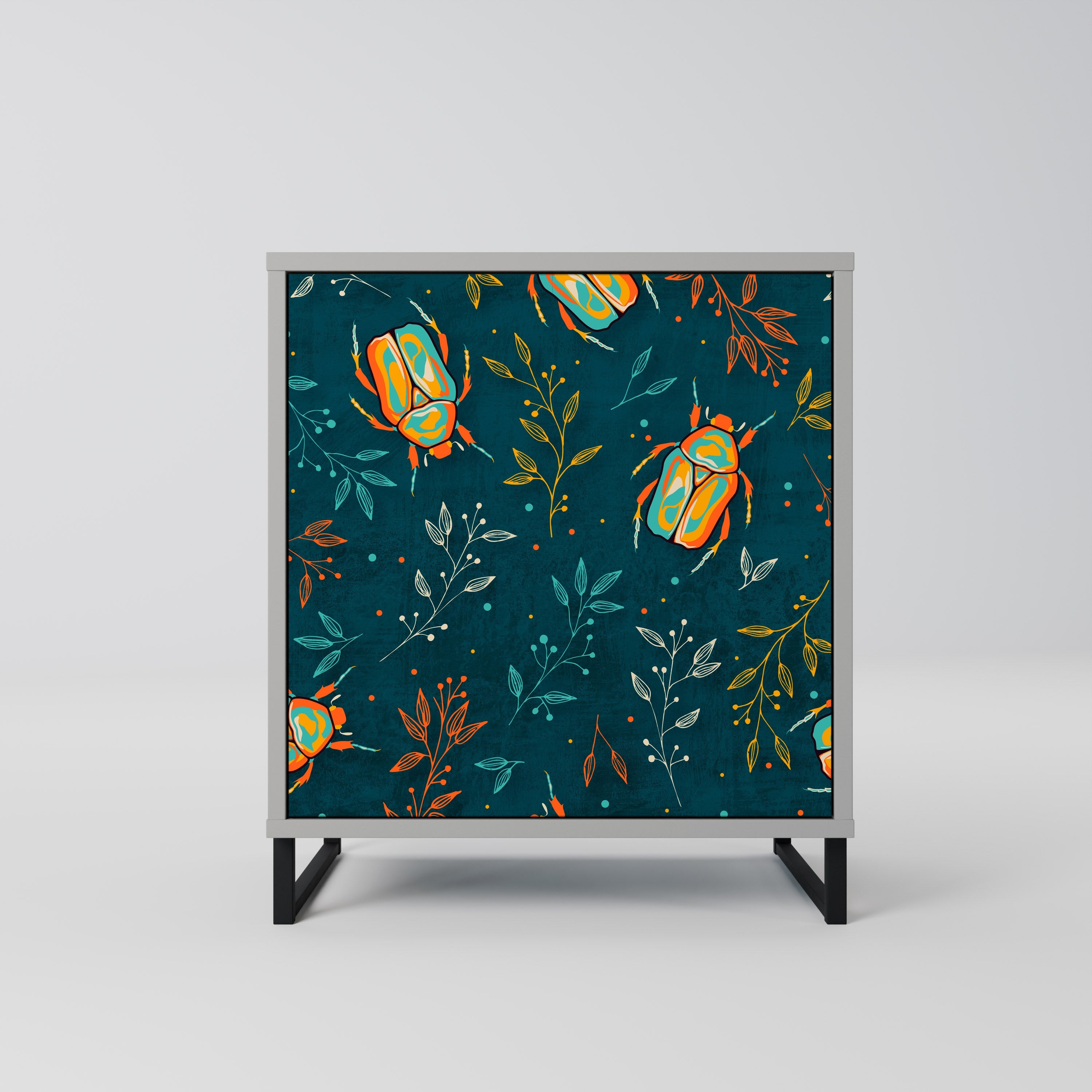 AUTUMN INSECTS Aparador de 1 Porta em Acabamento Cinzento