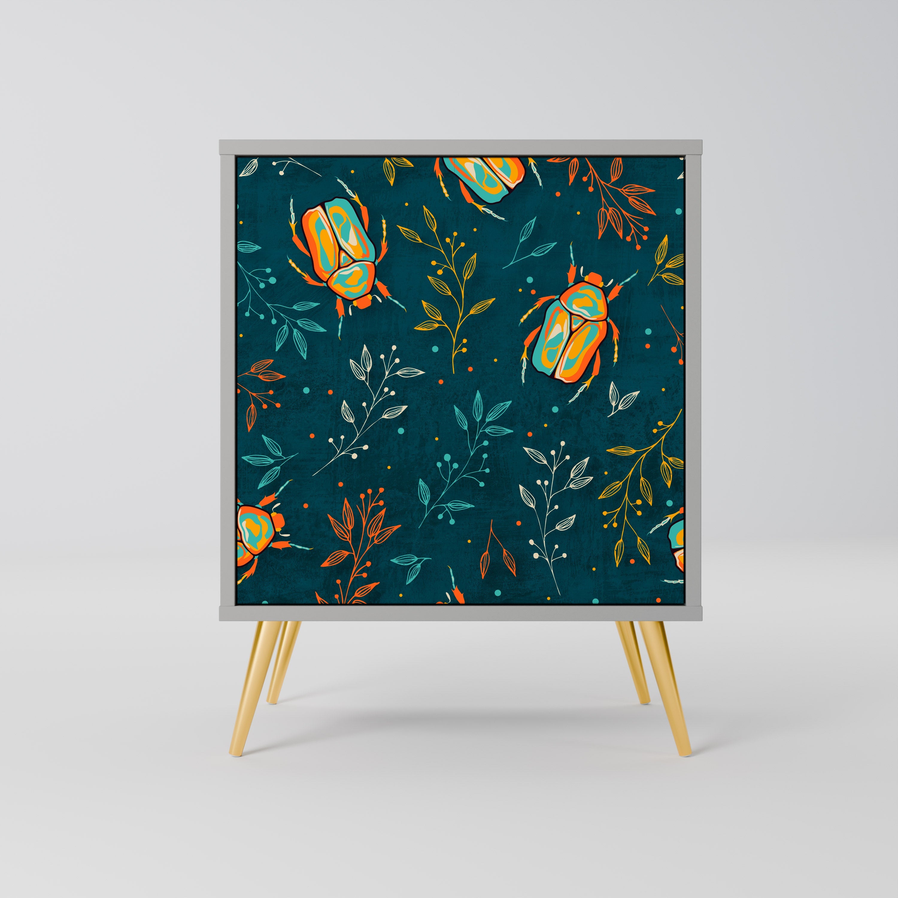 AUTUMN INSECTS Aparador de 1 Porta em Acabamento Cinzento