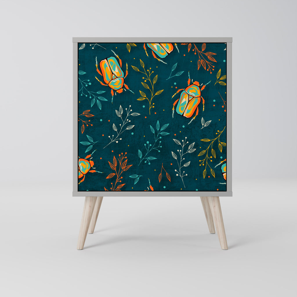 AUTUMN INSECTS Aparador de 1 Porta em Acabamento Cinzento