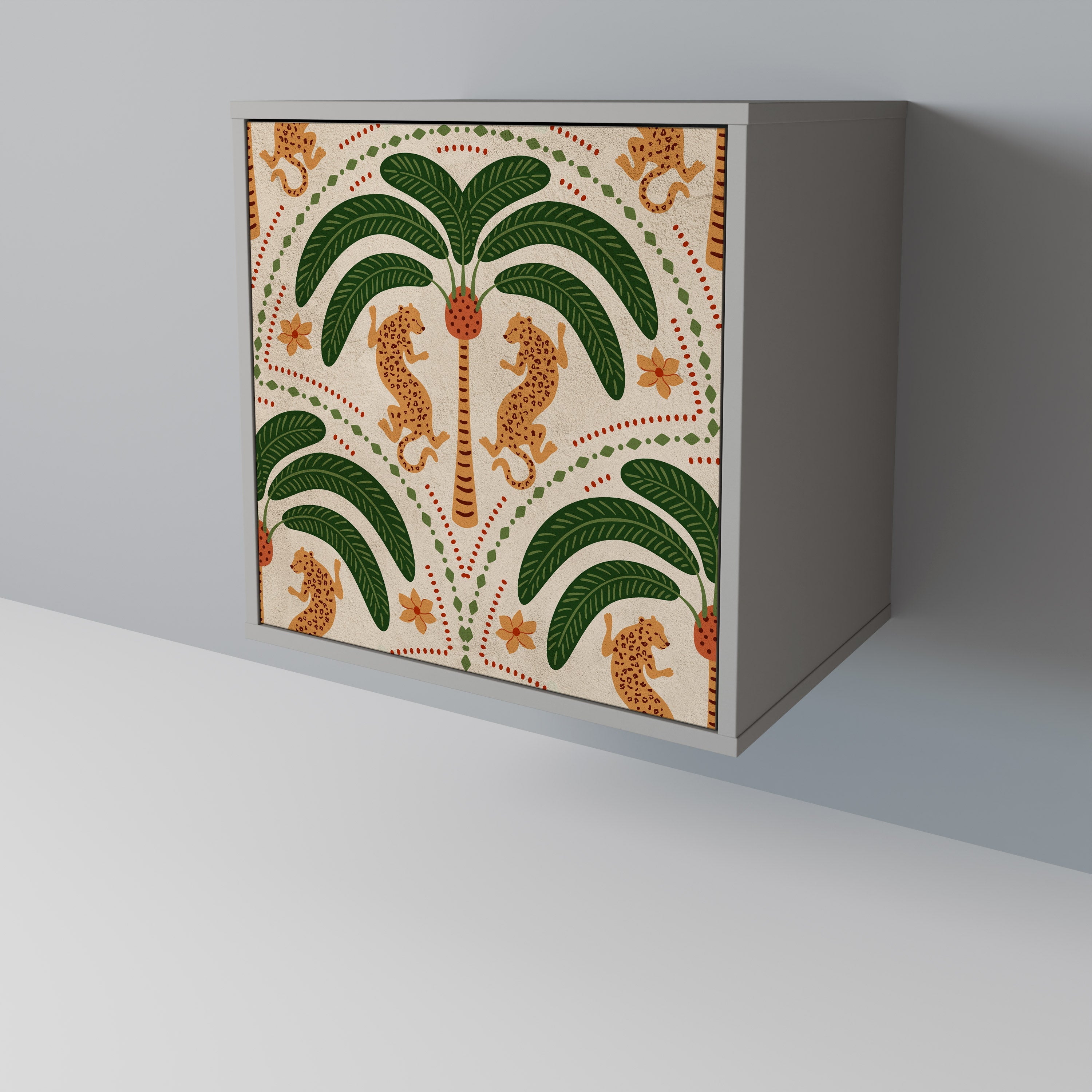 DANCING PREDATORS Aparador de 1 Porta em Acabamento Cinzento