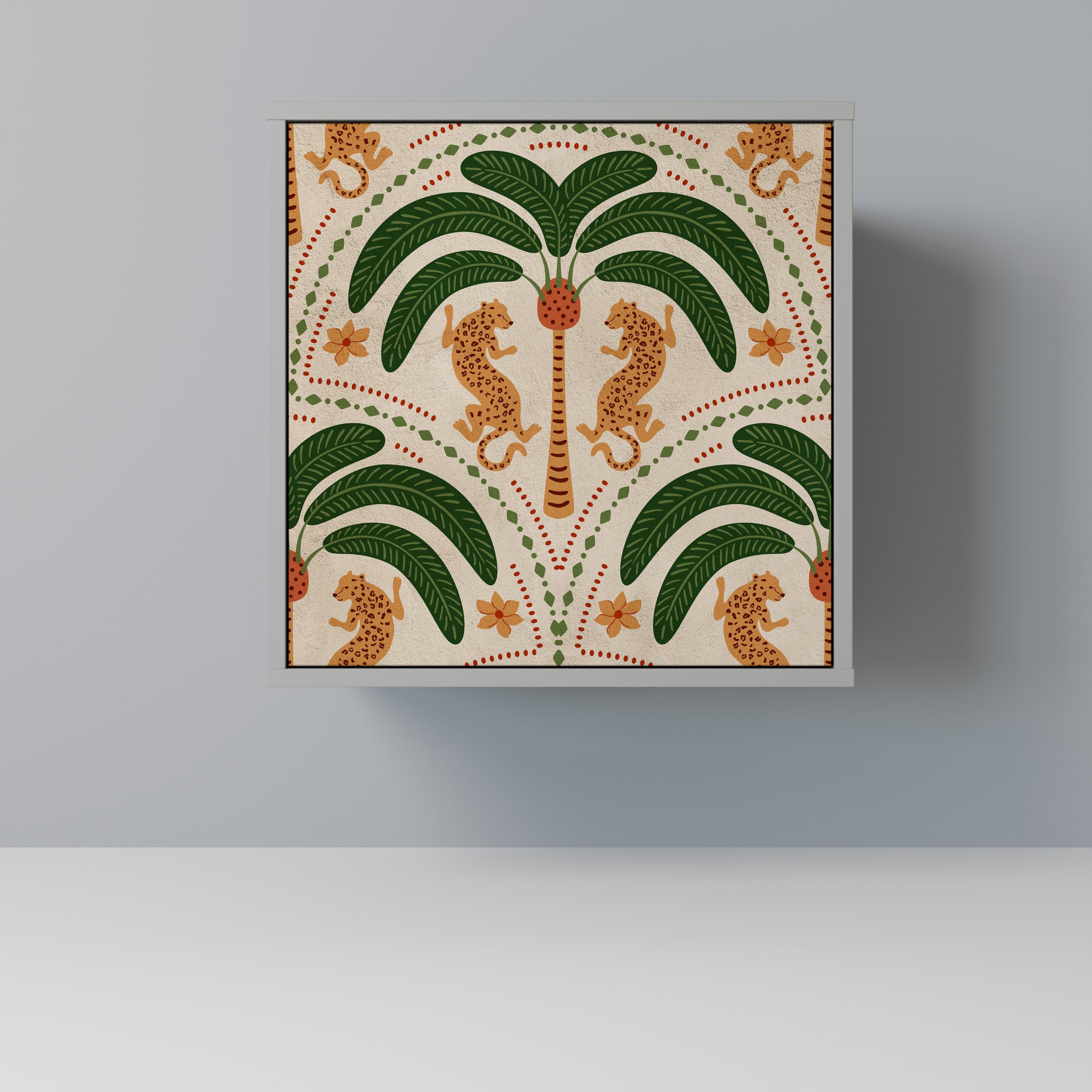 DANCING PREDATORS Aparador de 1 Porta em Acabamento Cinzento