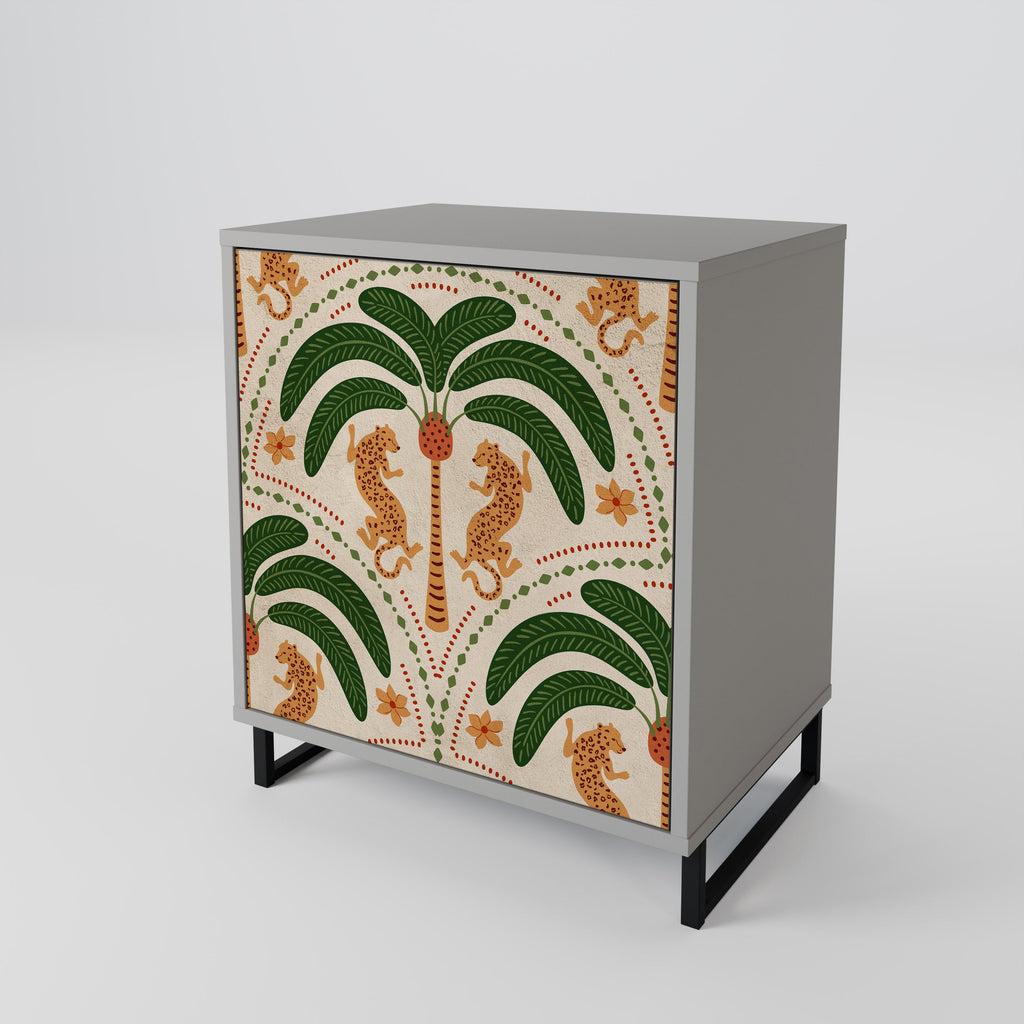 DANCING PREDATORS Aparador de 1 Porta em Acabamento Cinzento