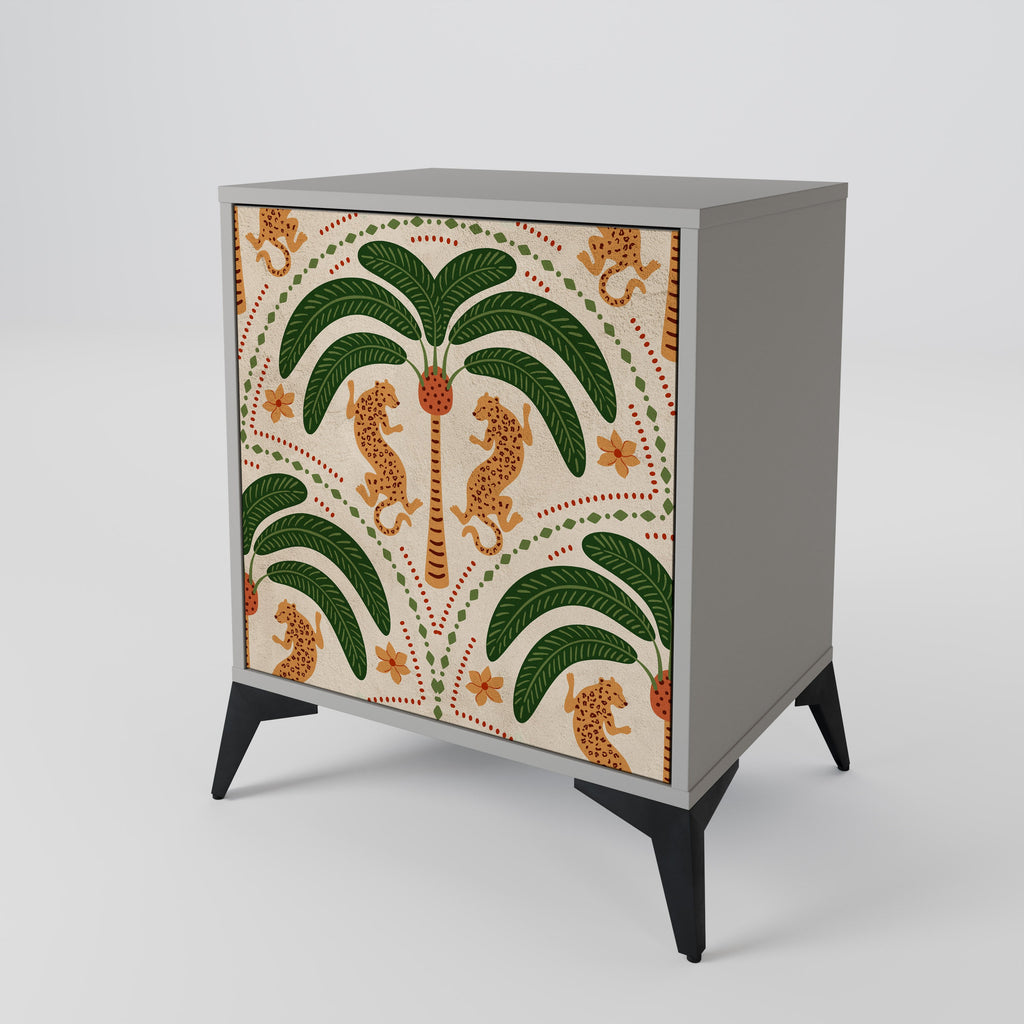 DANCING PREDATORS Aparador de 1 Porta em Acabamento Cinzento