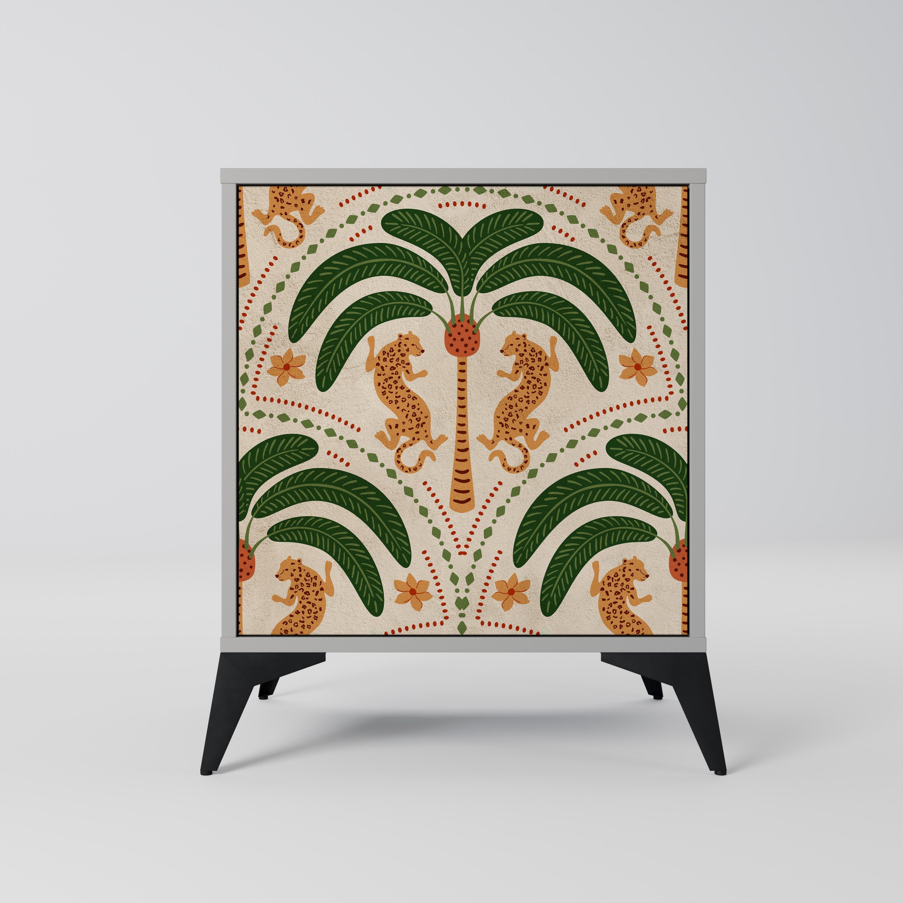 DANCING PREDATORS Aparador de 1 Porta em Acabamento Cinzento