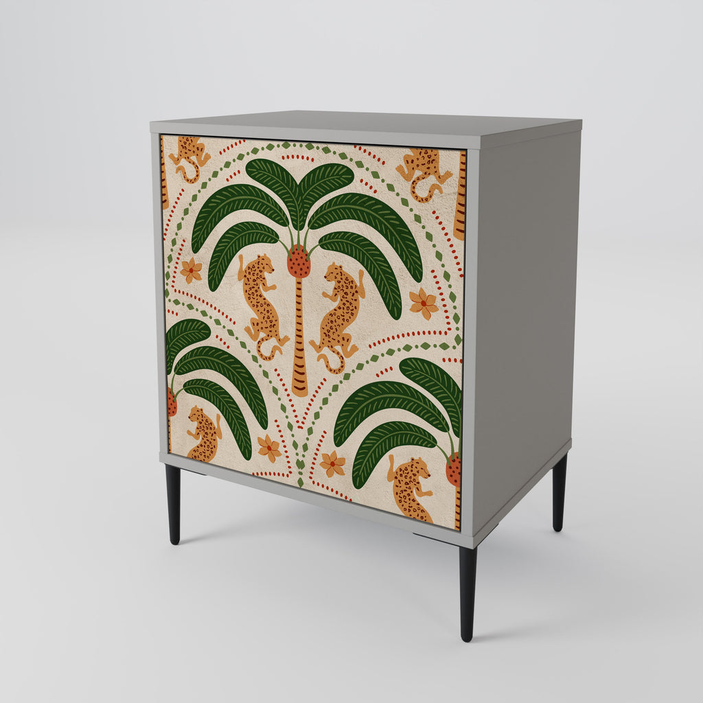 DANCING PREDATORS Aparador de 1 Porta em Acabamento Cinzento