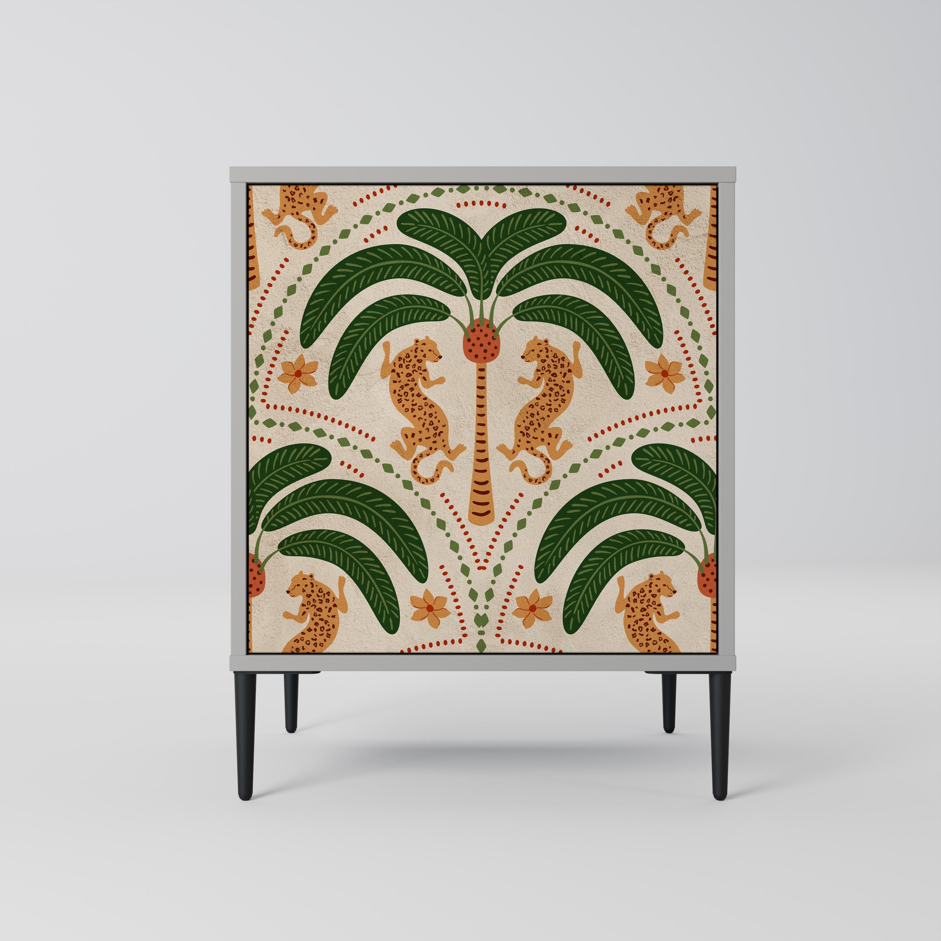 DANCING PREDATORS Aparador de 1 Porta em Acabamento Cinzento