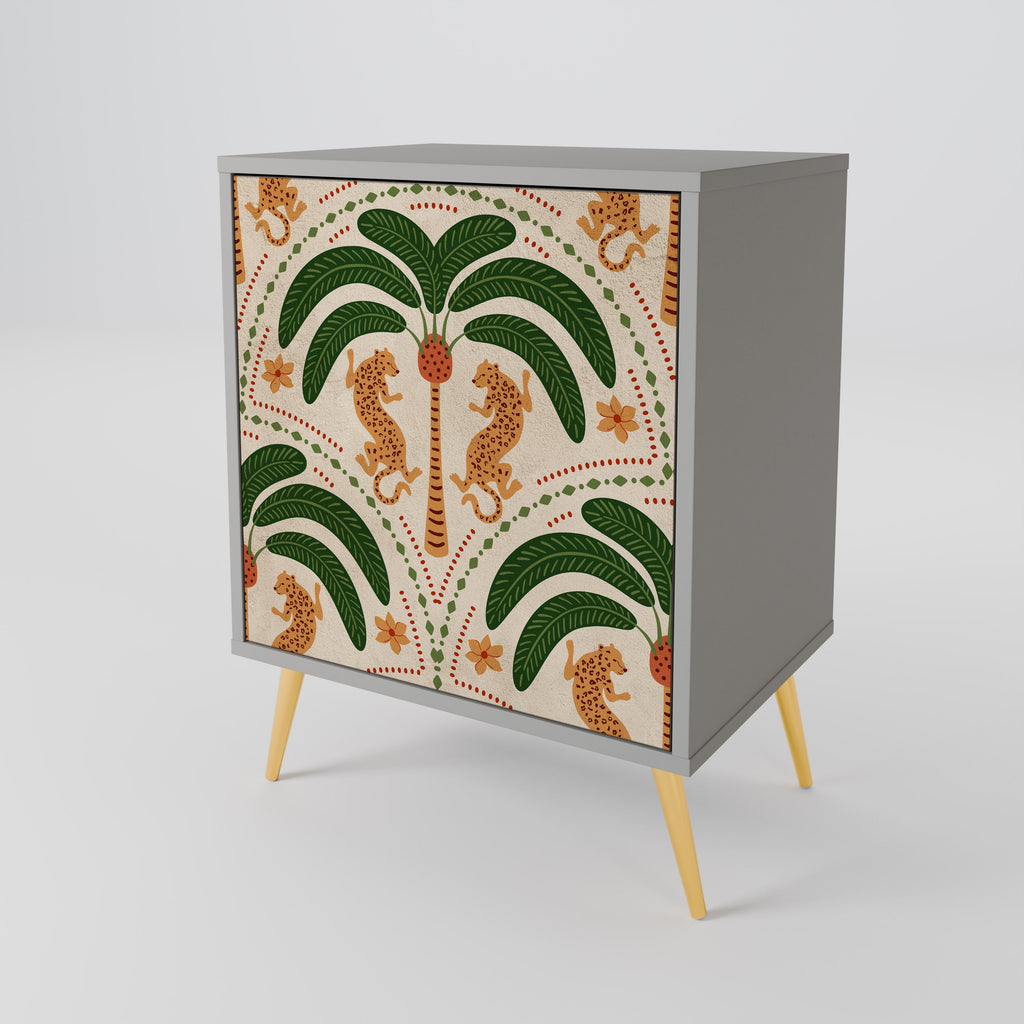 DANCING PREDATORS Aparador de 1 Porta em Acabamento Cinzento