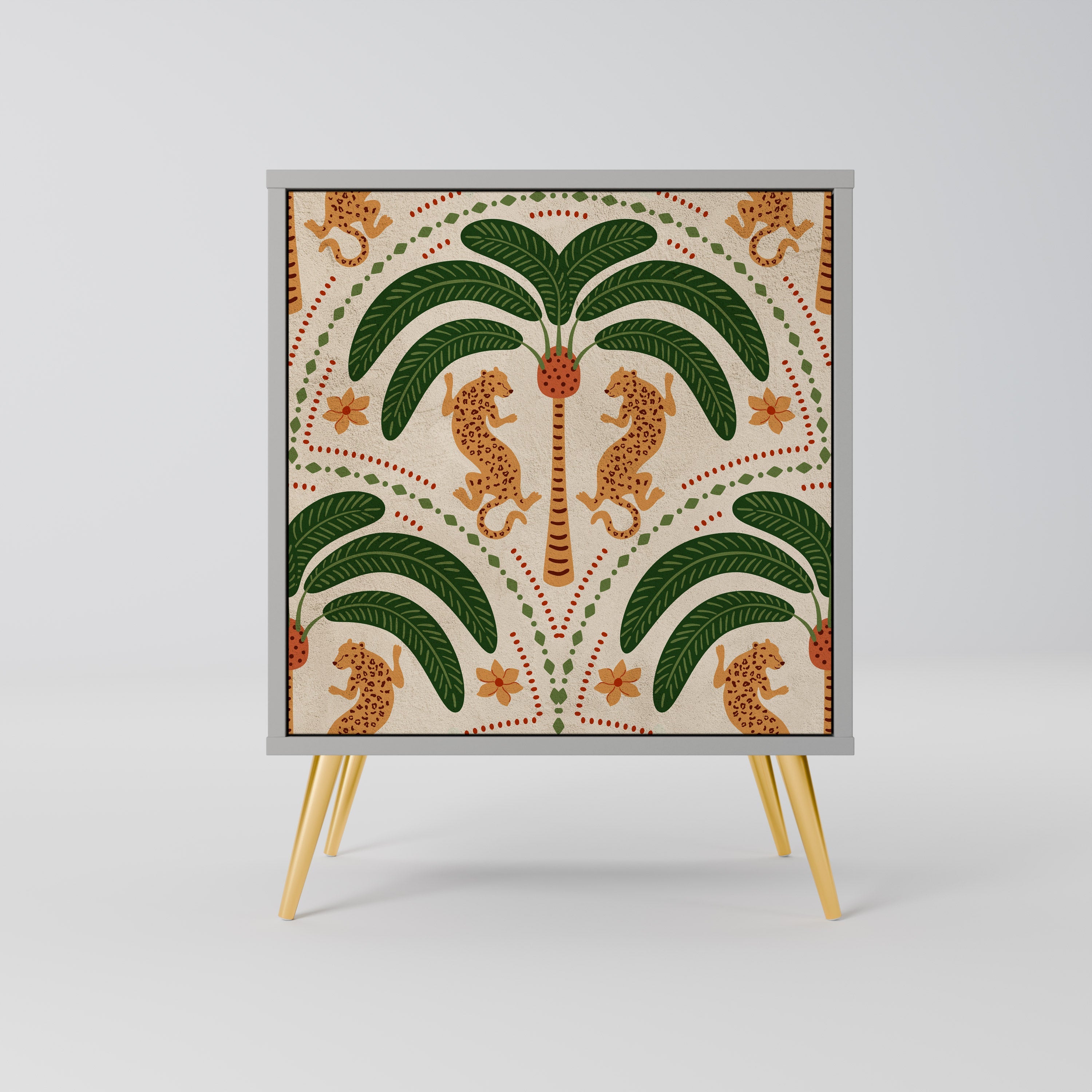 DANCING PREDATORS Aparador de 1 Porta em Acabamento Cinzento