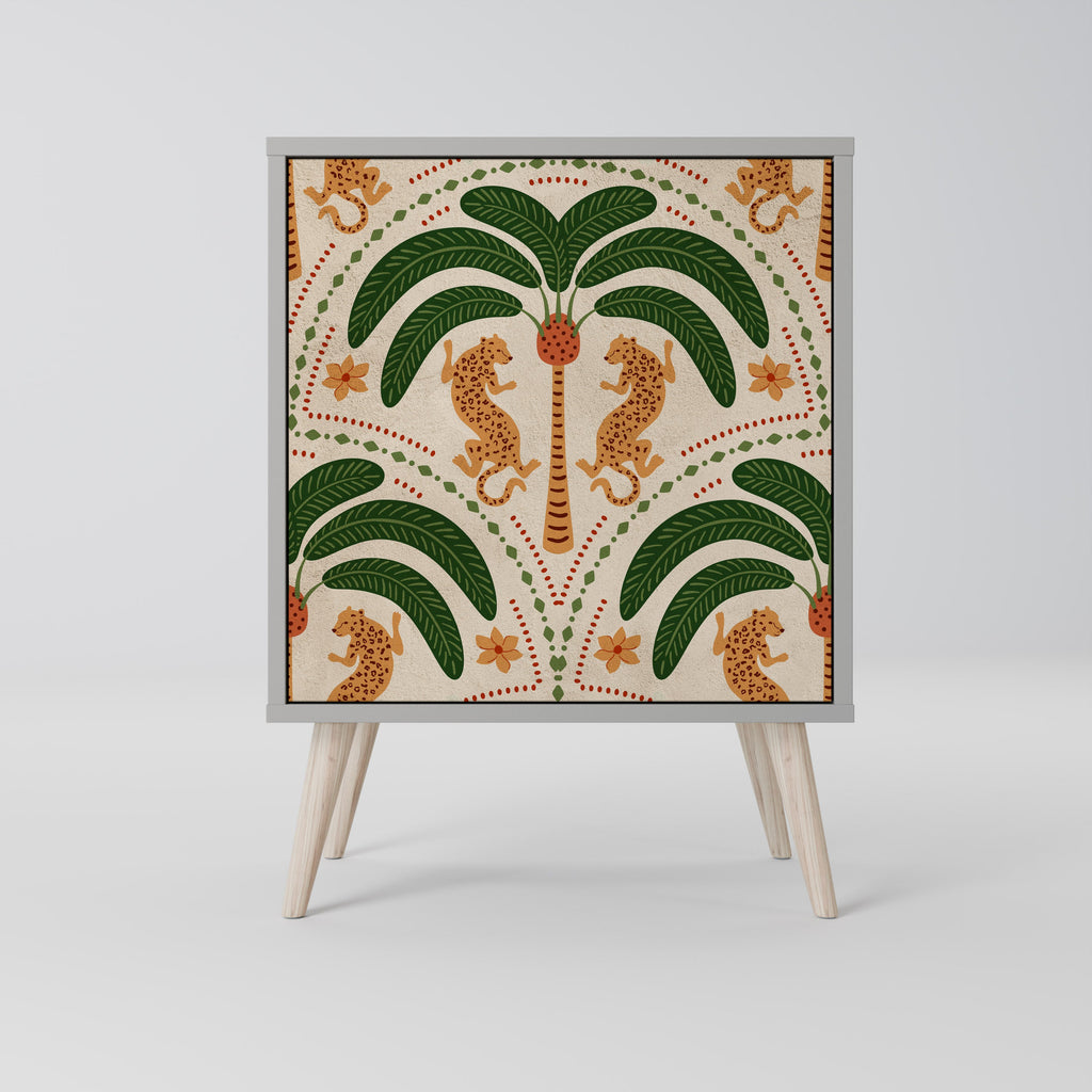 DANCING PREDATORS Aparador de 1 Porta em Acabamento Cinzento