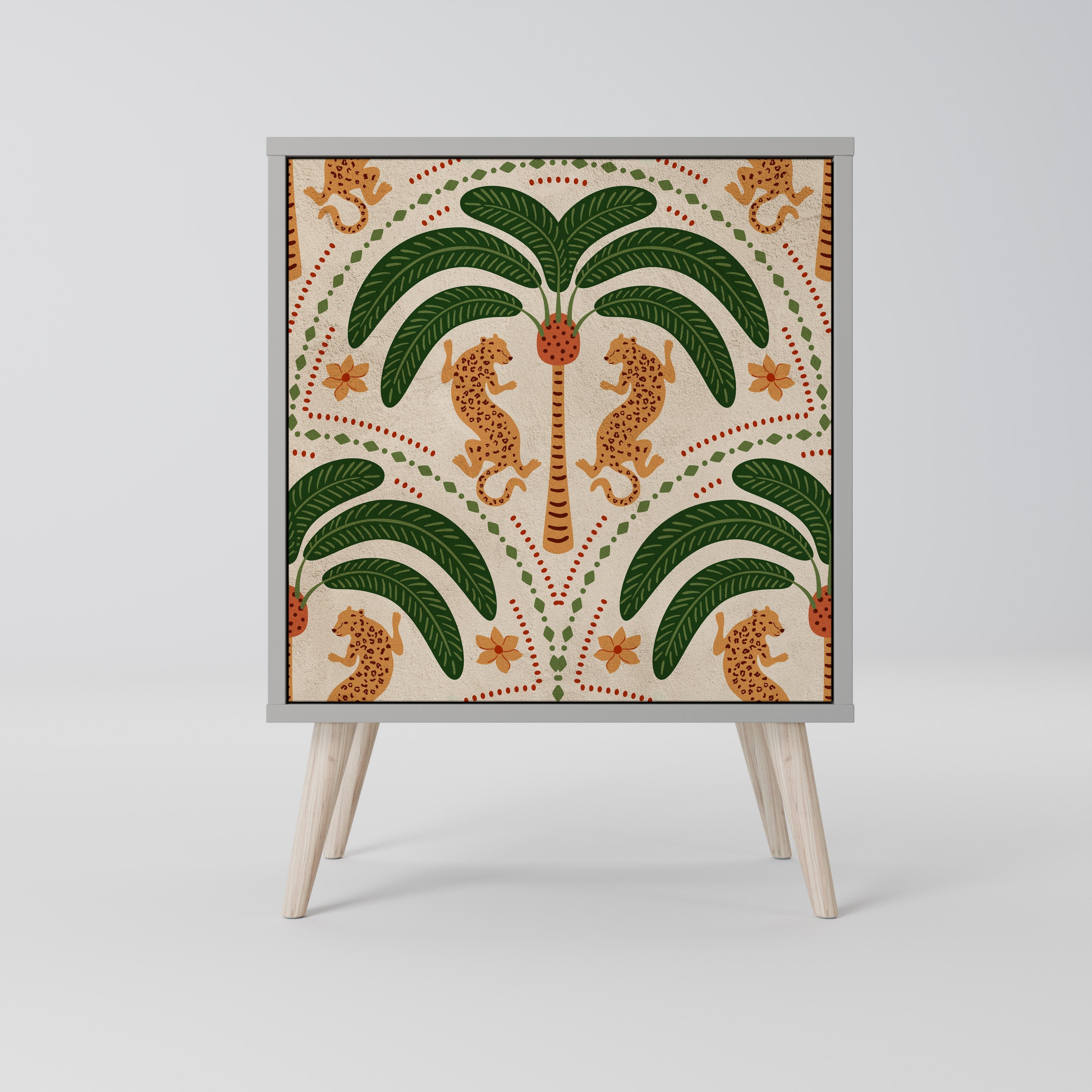 DANCING PREDATORS Aparador de 1 Porta em Acabamento Cinzento