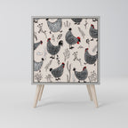 HAPPY HENS Aparador de 1 Porta em Acabamento Cinzento