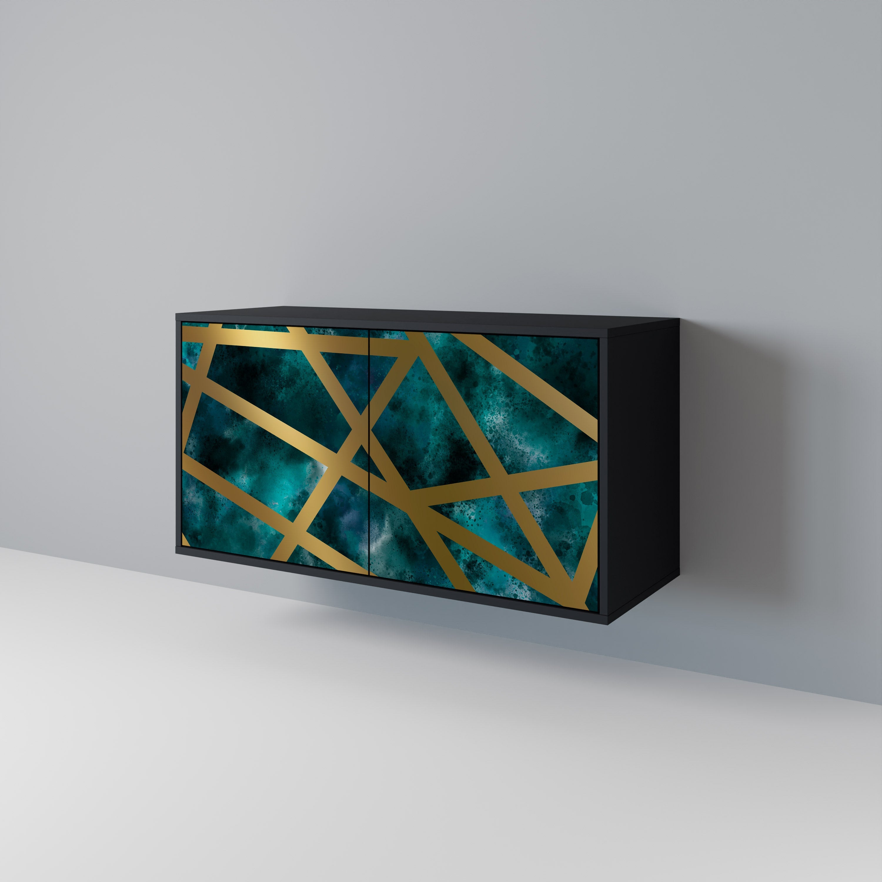 THE LABYRINTH OF GOLD Aparador de 2 Portas em Acabamento Preto