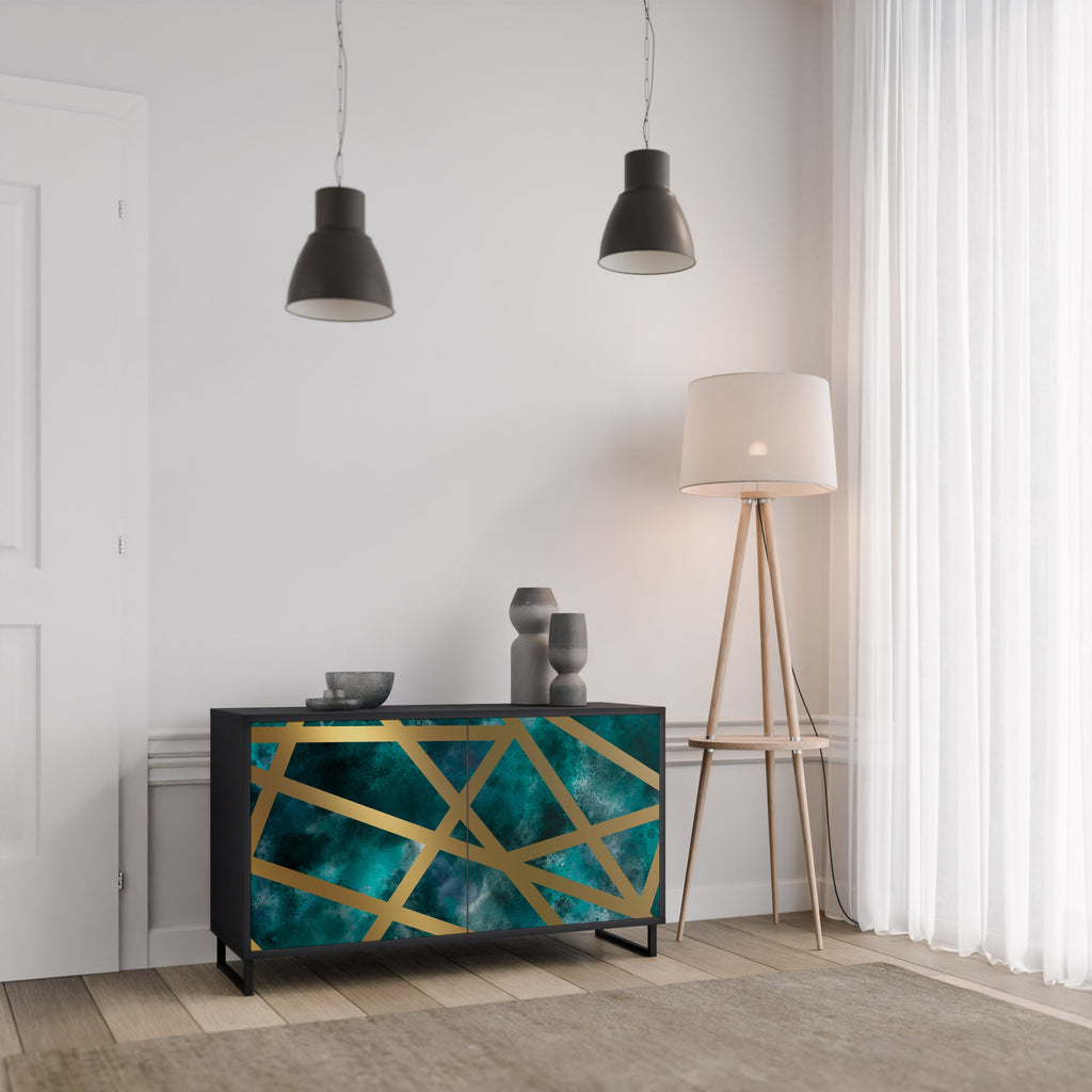 THE LABYRINTH OF GOLD Aparador de 2 Portas em Acabamento Preto