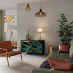 THE LABYRINTH OF GOLD Aparador de 2 Portas em Acabamento Preto