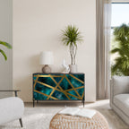 THE LABYRINTH OF GOLD Aparador de 2 Portas em Acabamento Preto