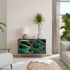 THE LABYRINTH OF GOLD Aparador de 2 Portas em Acabamento Preto