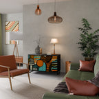 GEODE GLIMMER Aparador de 2 Portas em Acabamento Preto