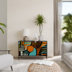 GEODE GLIMMER Aparador de 2 Portas em Acabamento Preto