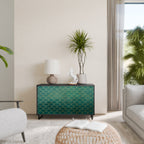 TESSELATED GREENERY Aparador de 2 Portas em Acabamento Preto