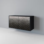 TESSELATED GRAYISH Aparador de 2 Portas em Acabamento Preto