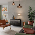 TESSELATED GRAYISH Aparador de 2 Portas em Acabamento Preto