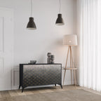 TESSELATED GRAYISH Aparador de 2 Portas em Acabamento Preto