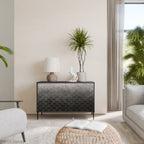 TESSELATED GRAYISH Aparador de 2 Portas em Acabamento Preto