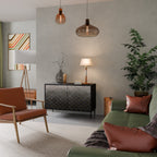 TESSELATED GRAYISH Aparador de 2 Portas em Acabamento Preto