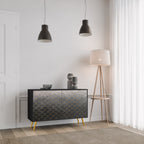 TESSELATED GRAYISH Aparador de 2 Portas em Acabamento Preto