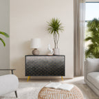 TESSELATED GRAYISH Aparador de 2 Portas em Acabamento Preto