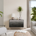 TESSELATED GRAYISH Aparador de 2 Portas em Acabamento Preto