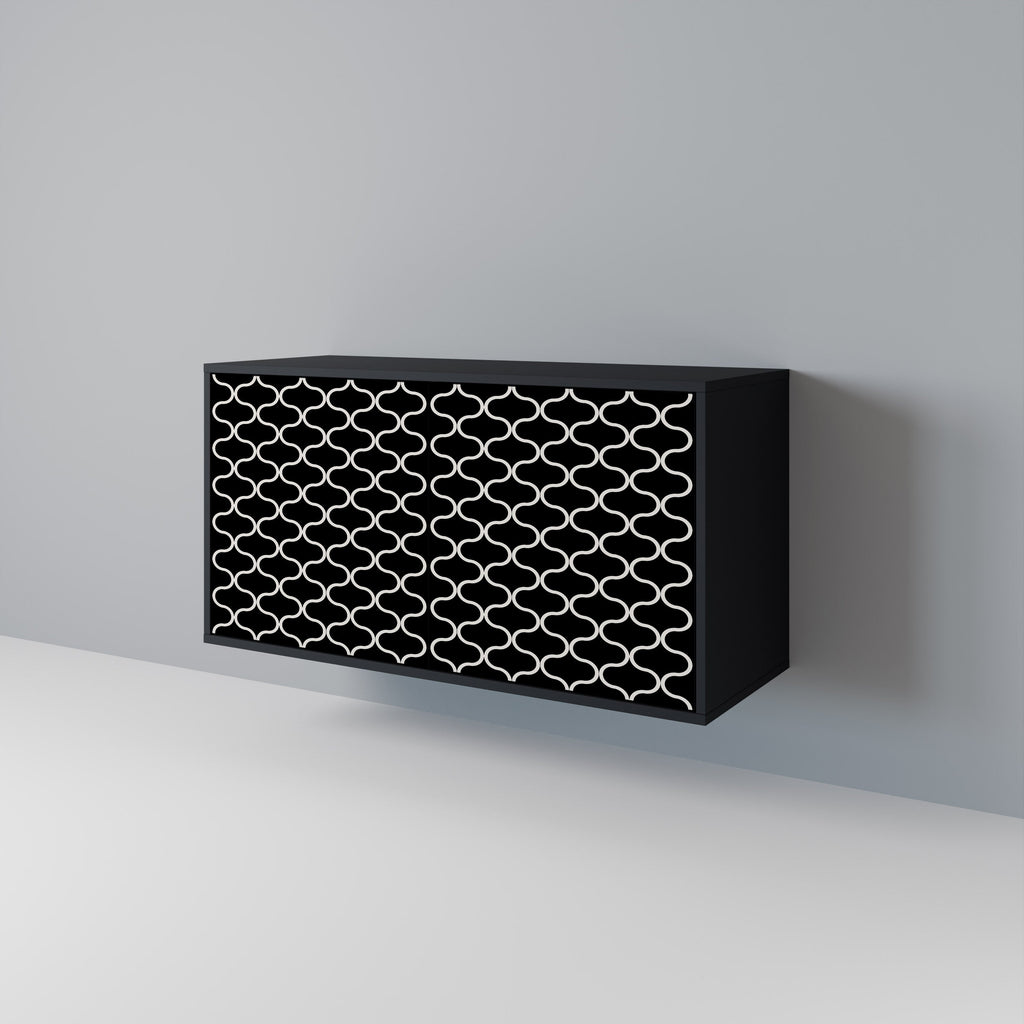 TESSELATED BLACKNESS Aparador de 2 Portas em Acabamento Preto