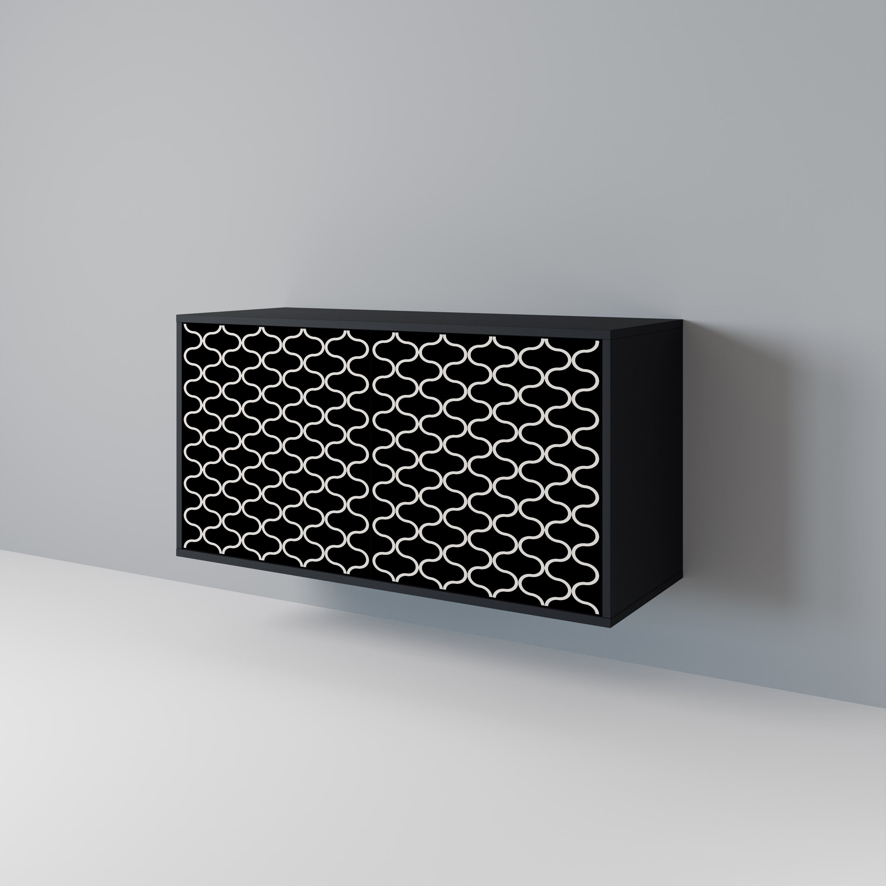 TESSELATED BLACKNESS Aparador de 2 Portas em Acabamento Preto