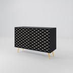 TESSELATED BLACKNESS Aparador de 2 Portas em Acabamento Preto