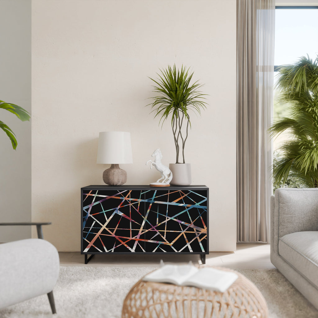 POLYGON VERVE Aparador de 2 Portas em Acabamento Preto