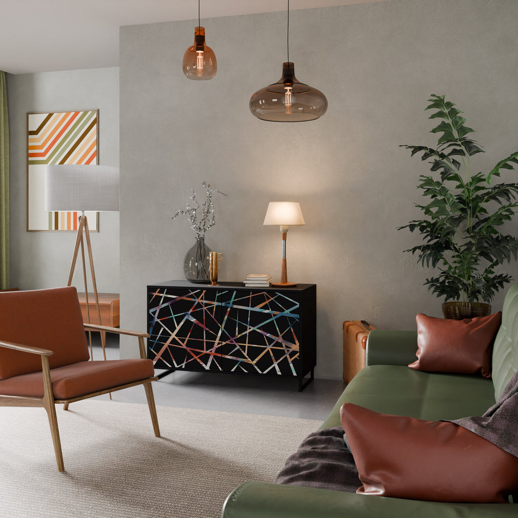 POLYGON VERVE Aparador de 2 Portas em Acabamento Preto