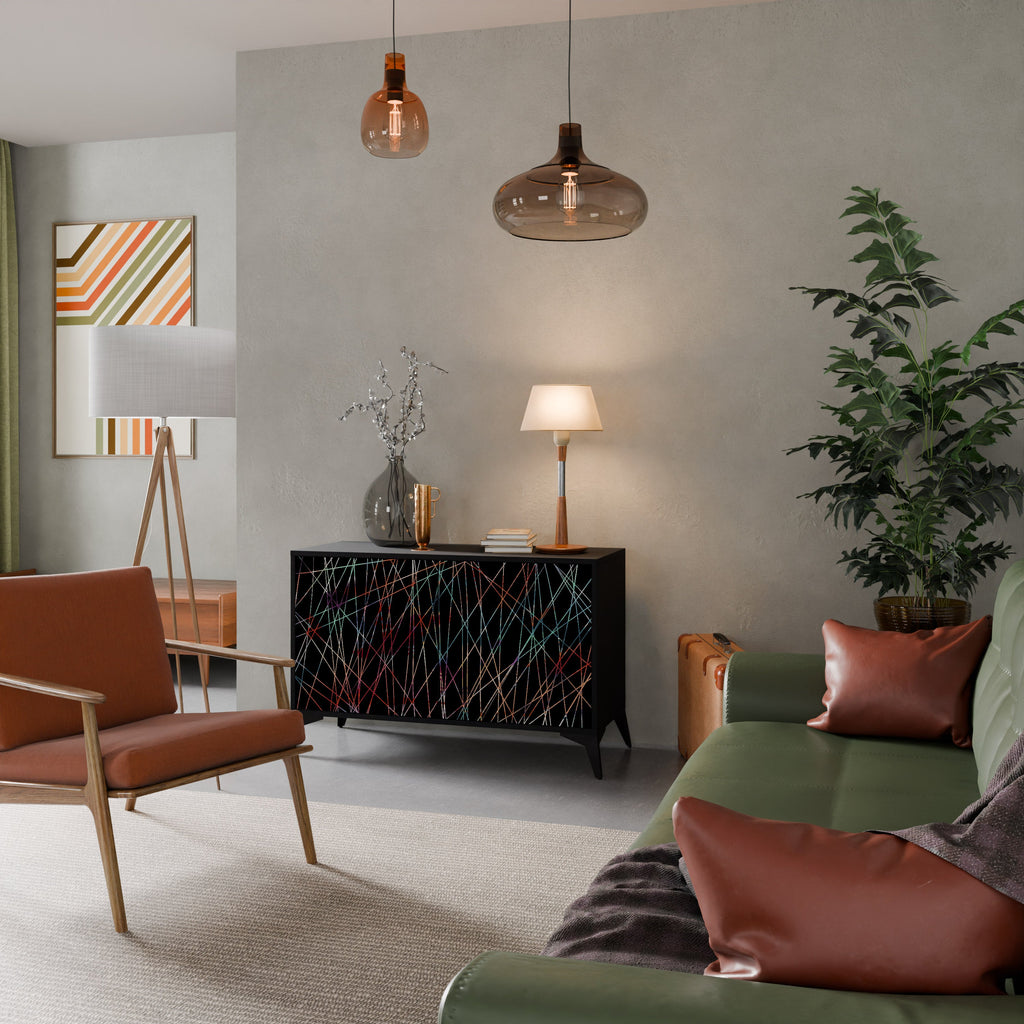 LUMINOUS SNARE Aparador de 2 Portas em Acabamento Preto