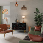 LUMINOUS SNARE Aparador de 2 Portas em Acabamento Preto