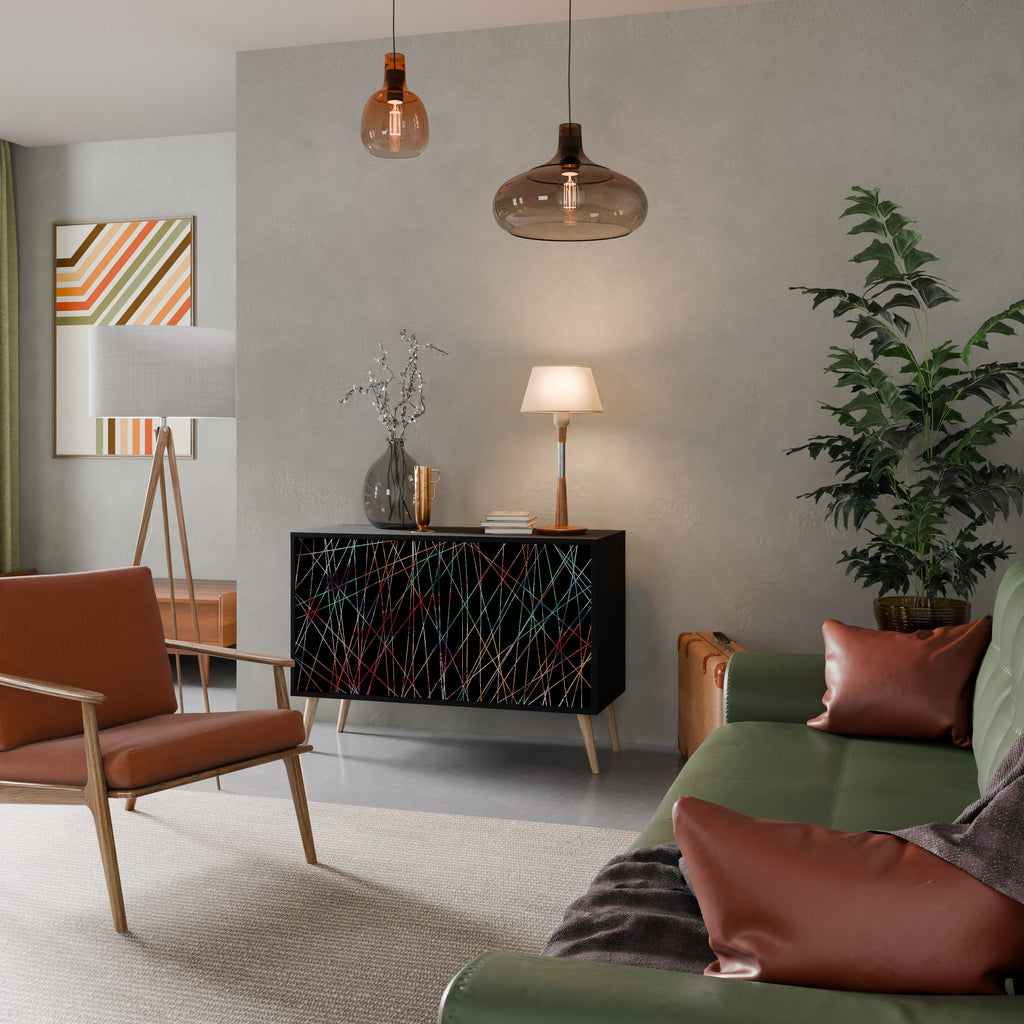 LUMINOUS SNARE Aparador de 2 Portas em Acabamento Preto