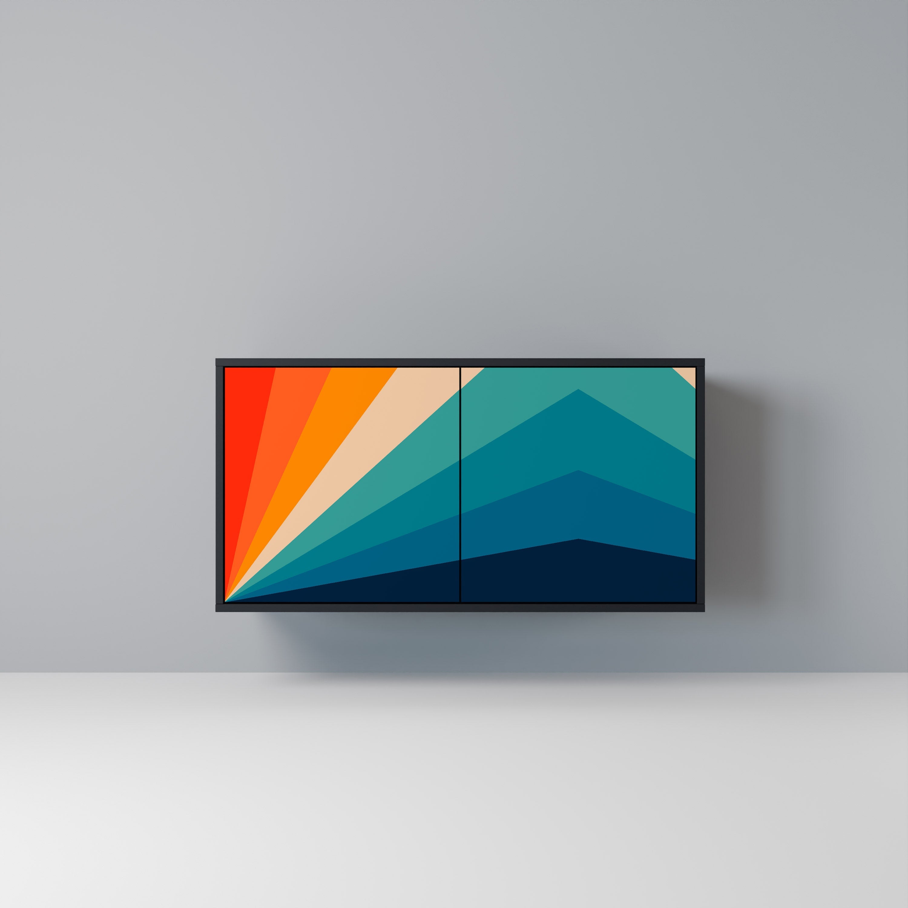 PRISM CONCUSSION Aparador de 2 Portas em Acabamento Preto