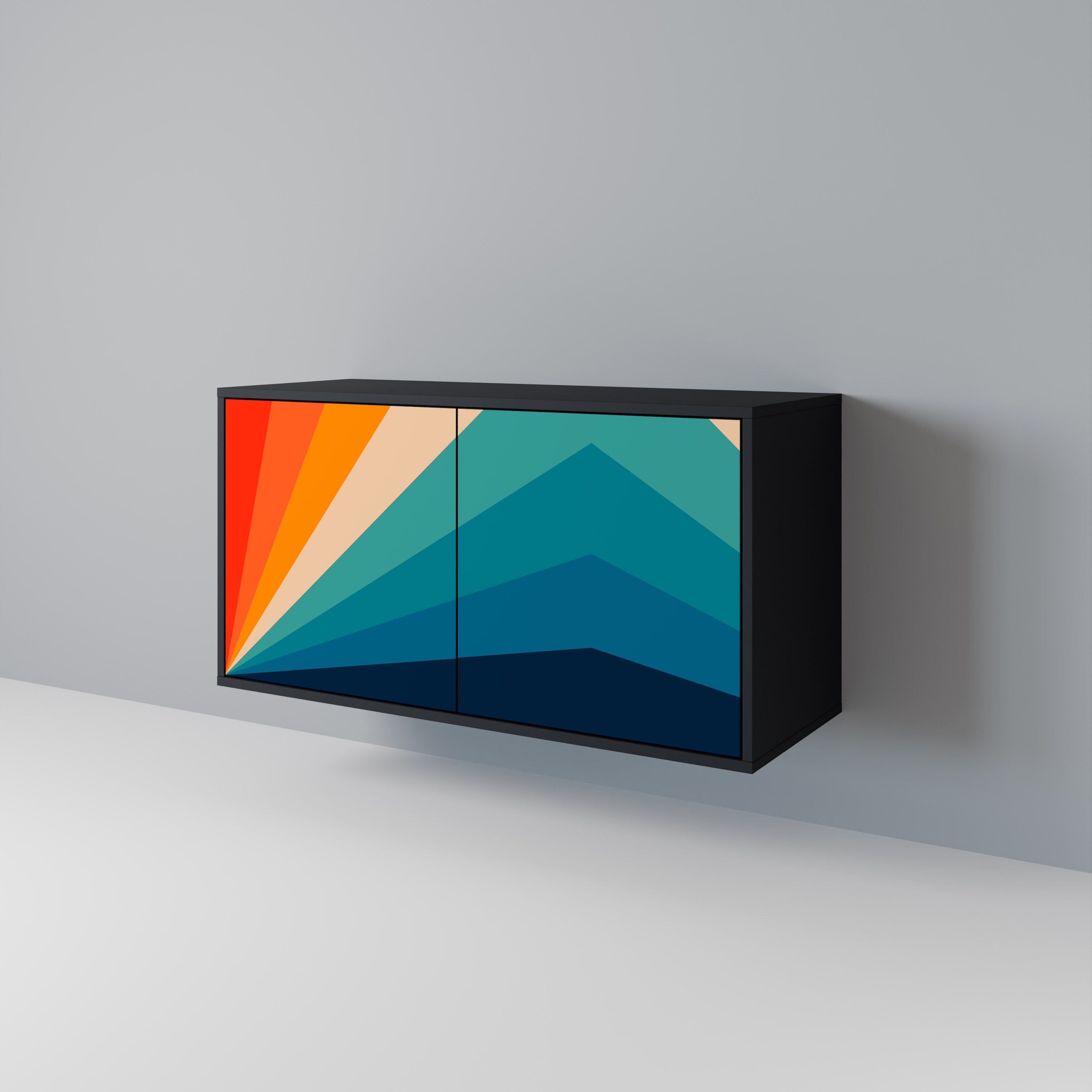 PRISM CONCUSSION Aparador de 2 Portas em Acabamento Preto