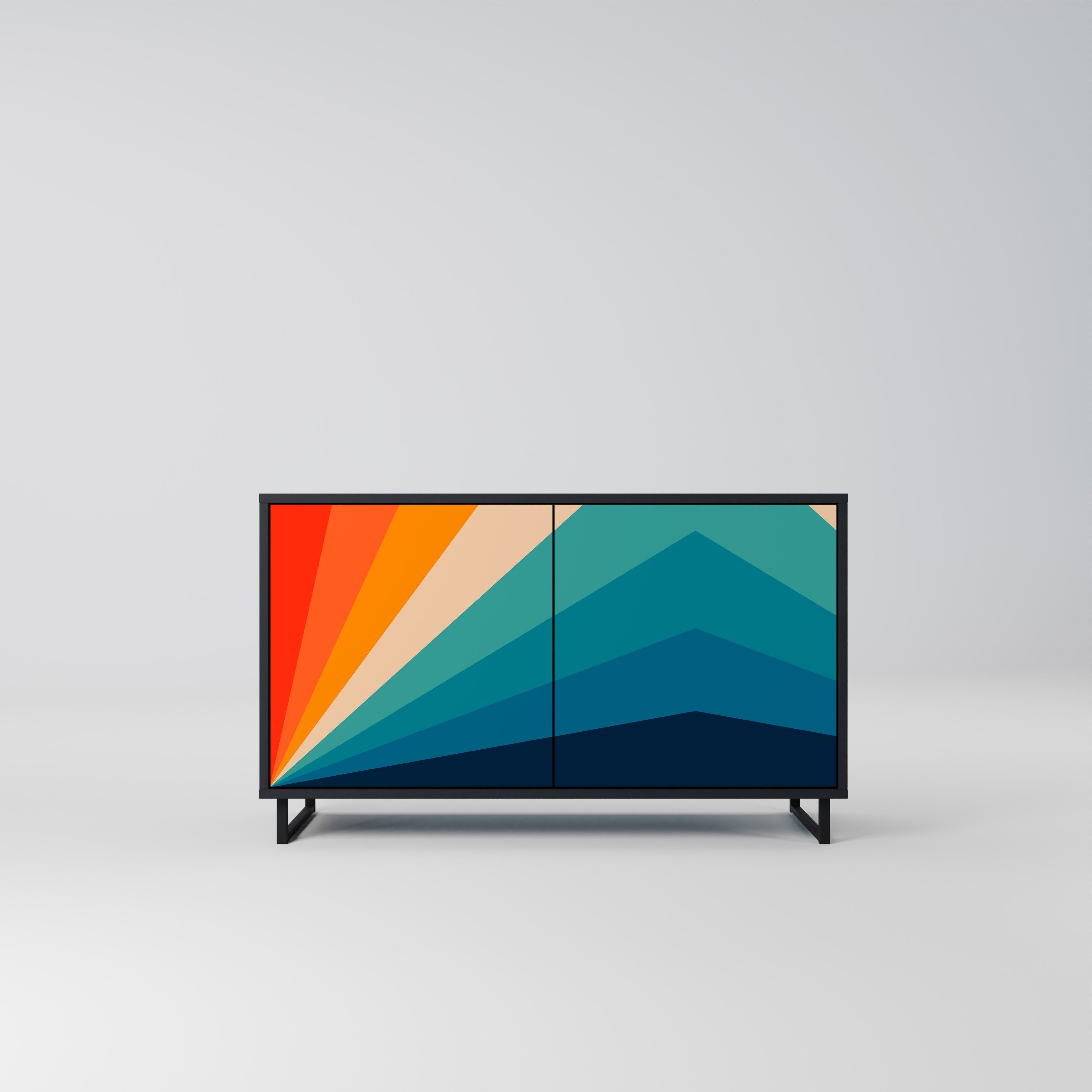 PRISM CONCUSSION Aparador de 2 Portas em Acabamento Preto