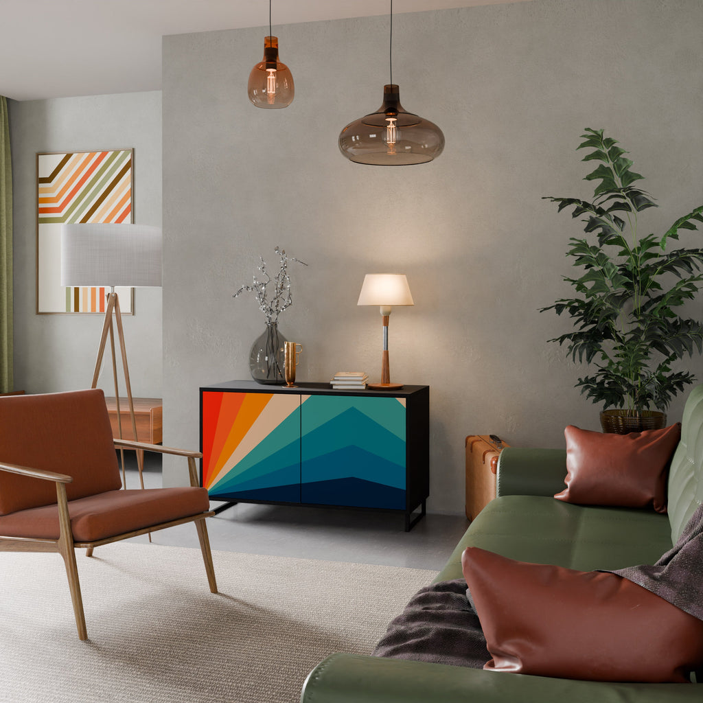 PRISM CONCUSSION Aparador de 2 Portas em Acabamento Preto