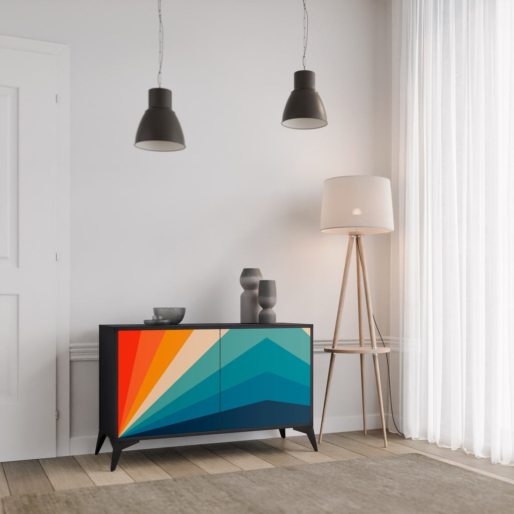 PRISM CONCUSSION Aparador de 2 Portas em Acabamento Preto