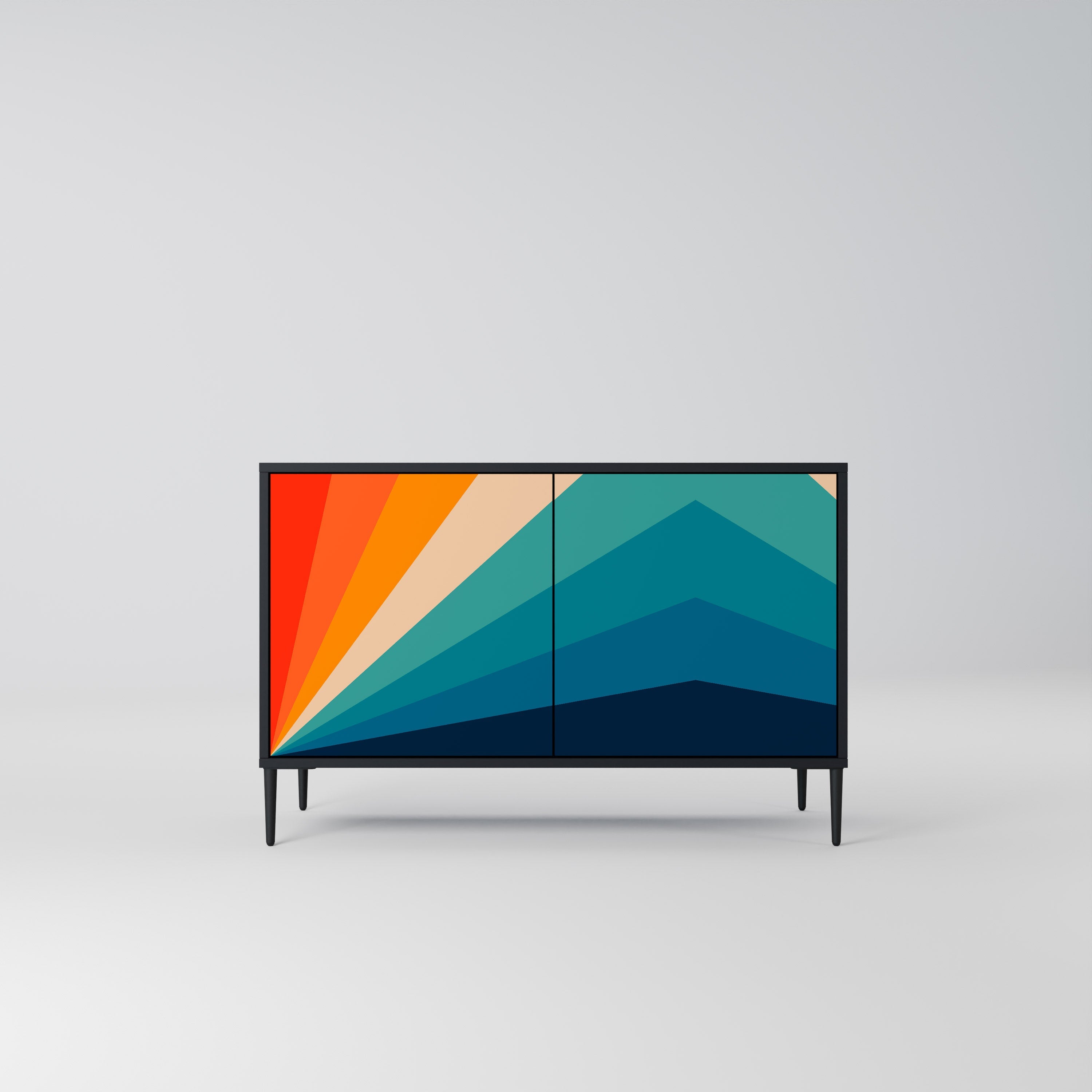 PRISM CONCUSSION Aparador de 2 Portas em Acabamento Preto